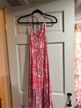 South Moon Under Red & Blue Printed Maxi Dress